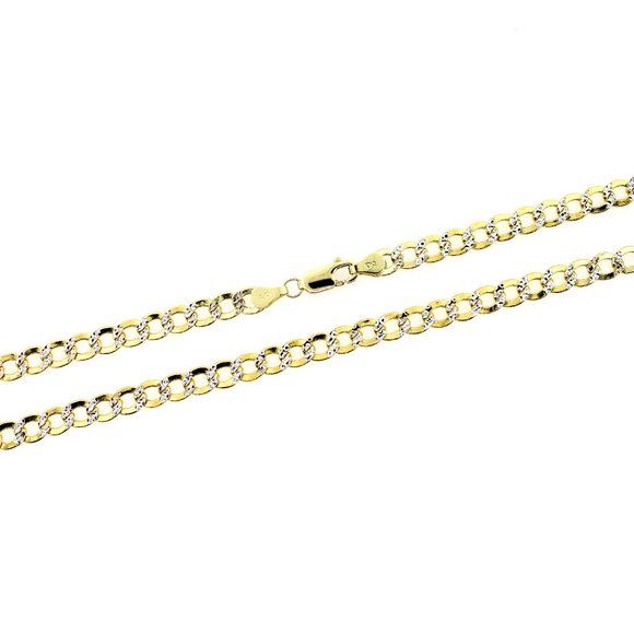 Real 10K Yellow Gold 4.5mm Diamond Cut Cuban Link Chain Necklace 20" inch - Picture 3 of 6